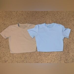 Amazon Crop Tops Blue and Tan
